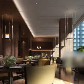 Restaurant Dinning Space Design Interior 3d model