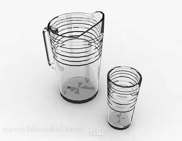 Transparent Kitchen Cup With 3d model Transparent Kitchen Cup With 3d model