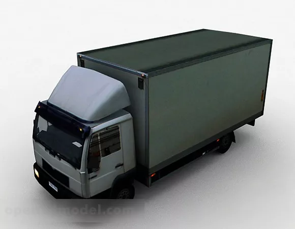 Old Box Truck 3d model Old Box Truck 3d model