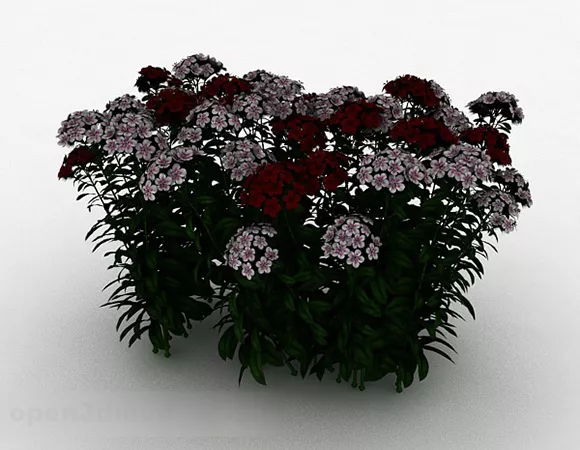 Two Color Small Flower Ornamental 3d model Two Color Small Flower Ornamental 3d model