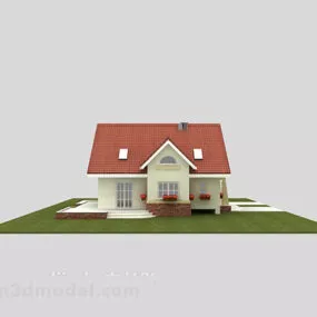 Villa House Grass Garden 3d model