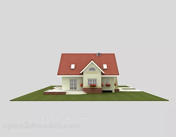 Modern House Architecture Scene 3d model