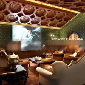 Villa Audiovisual Room Interior 3d model