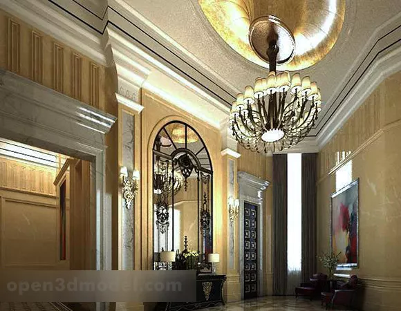Classic Villa Entrance Interior 3d model Classic Villa Entrance Interior 3d model