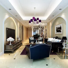 Villa Living Room Interior 3d model