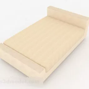 Warm Yellow Simple Double Bed 3d model