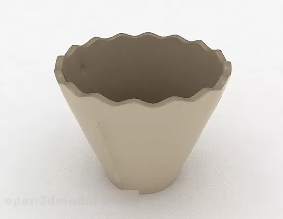 Wave Shaped Ceramic Flower Bowl 3d model Wave Shaped Ceramic Flower Bowl 3d model