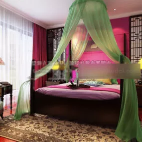 Asian Style Wedding Room Interior 3d model