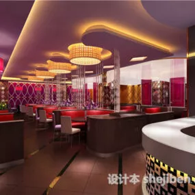 Western Restaurant Interior 3d model