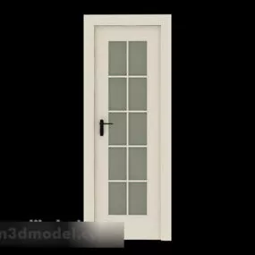 White Bathroom Room Door 3d model