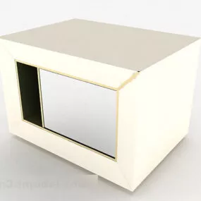 White Bedside Table 3d model