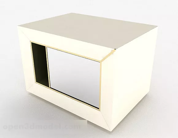White Bedside Table 3d model White Bedside Table 3d model
