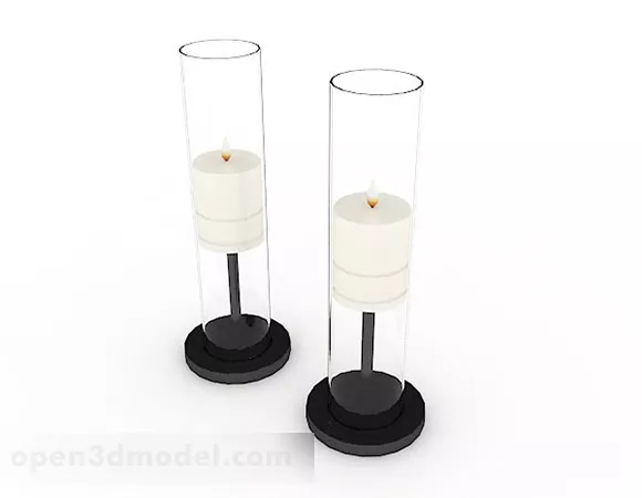 Brass Candles Light 3d model