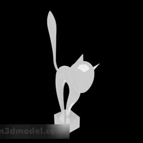 White Cat Glass Decoration 3d model
