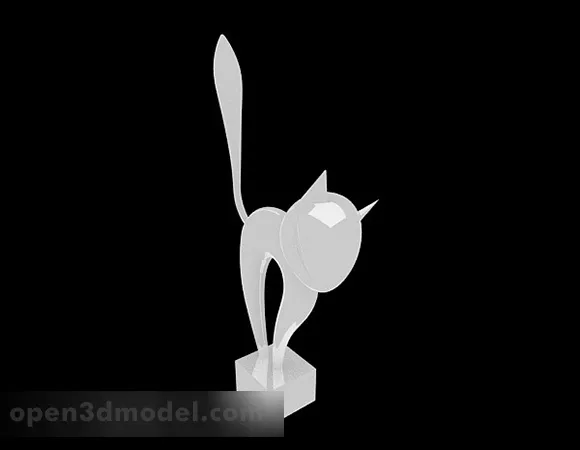 White Cat Glass Decoration 3d model White Cat Glass Decoration 3d model