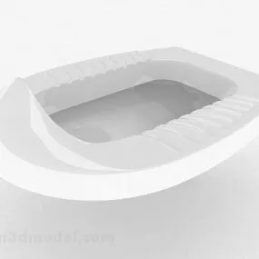 White Ceramic Toilet Bowl 3d model