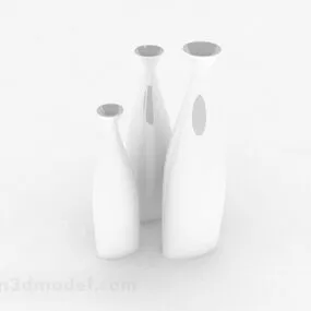 White Ceramic Vase Art Decor 3d model
