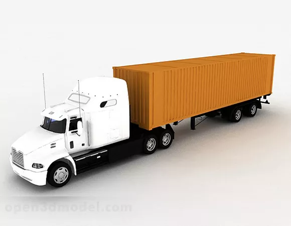 White Container Truck Vehicle 3d model White Container Truck Vehicle 3d model