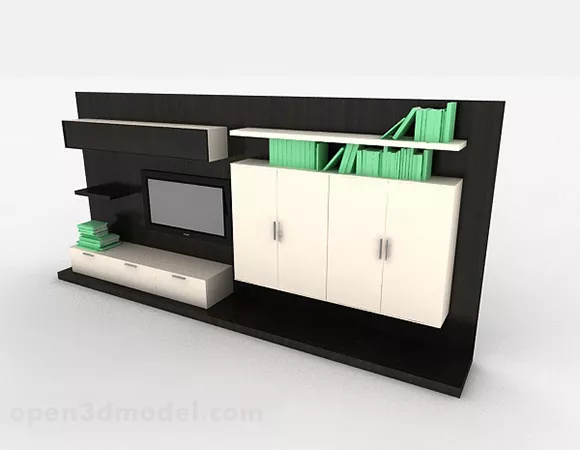 Creative Wooden Combination Tv Cabinet 3d model Creative Wooden Combination Tv Cabinet 3d model