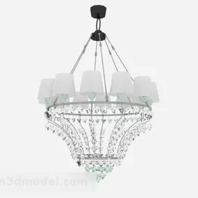White Crystal Chandelier V1 3d model