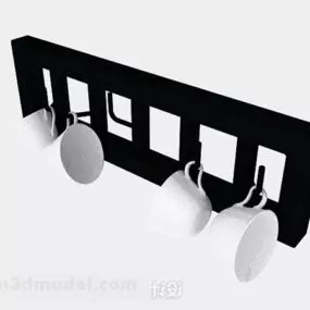 White Cup Set 3d model