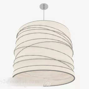 White Cylindrical Stripe Chandelier 3d model