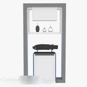 White Paint Display Cabinet 3d model