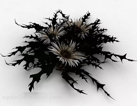 White Flower Dandelion Plant 3d model White Flower Dandelion Plant 3d model