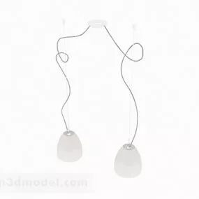White Glass Chandelier 3d model