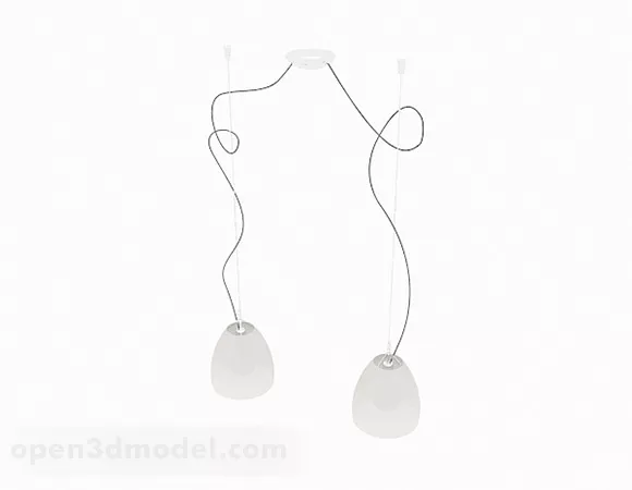 White Glass Chandelier 3d model White Glass Chandelier 3d model
