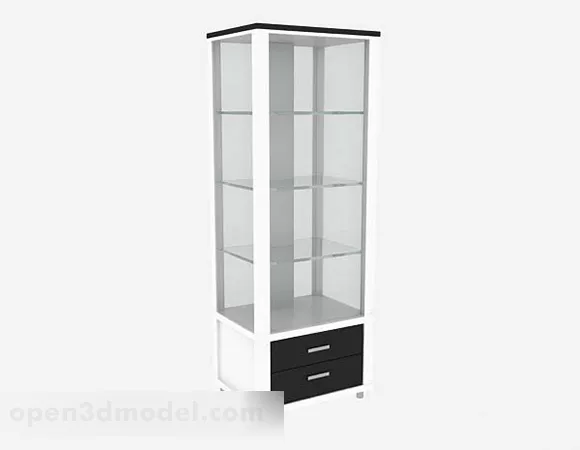 White Glass Display Cabinet 3d model White Glass Display Cabinet 3d model