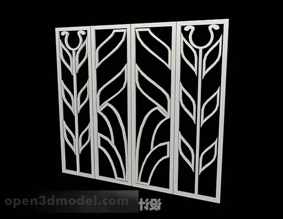 Floral Partition Component Cnc Window 3d model