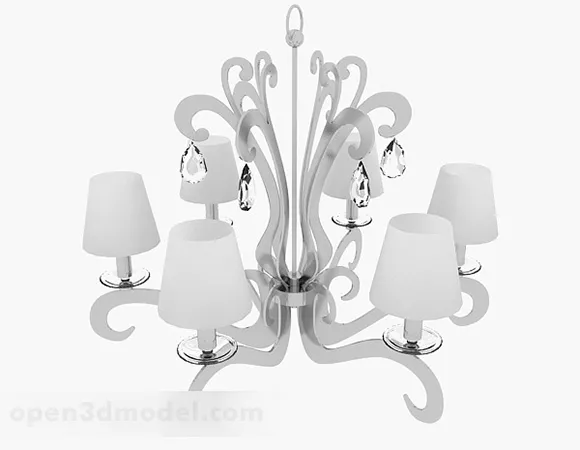 White Home Chandelier 3d model White Home Chandelier 3d model