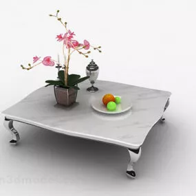 White Home Coffee Table 3d model