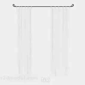 White Transparent Home Curtains 3d model