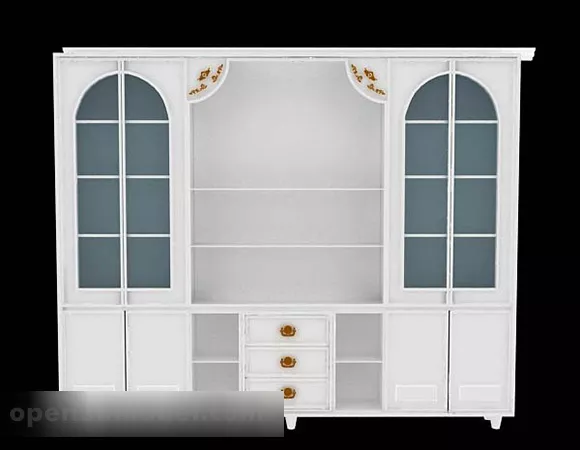 White Color Home Display Cabinet 3d model White Color Home Display Cabinet 3d model