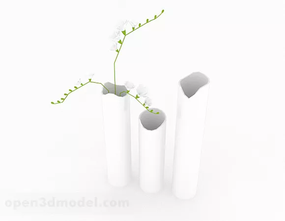 White Home Vase Decoration 3d model White Home Vase Decoration 3d model