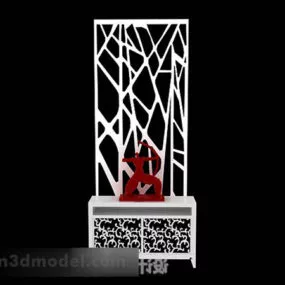 White Home Porch Cabinet Decor 3d model