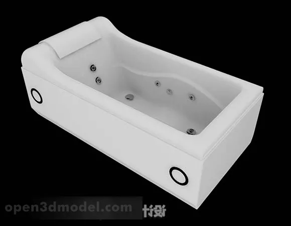 Bathtub With Curved Shelf 3d model