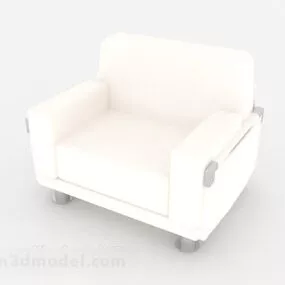 White Home Simple Single Sofa 3d model