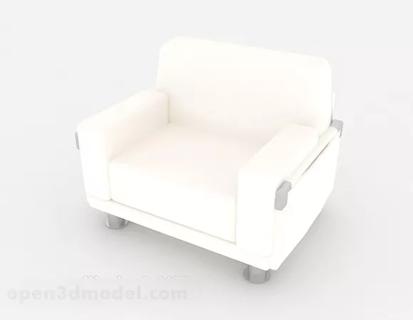 White Home Simple Single Sofa 3d model White Home Simple Single Sofa 3d model