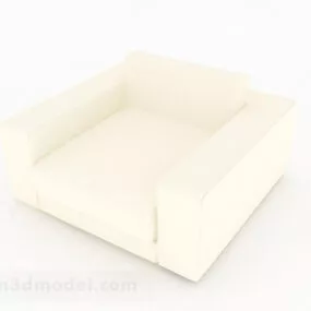White Home Single Sofa Design 3d model