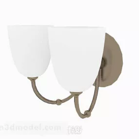 White Home Wall Lamp Design 3d model