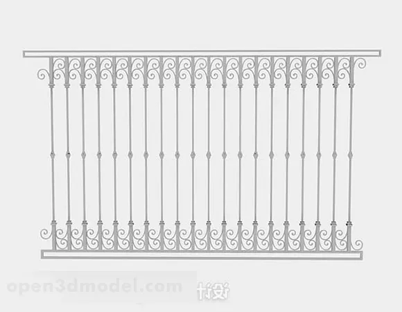 White Iron Railing 3d model White Iron Railing 3d model
