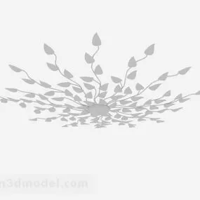 White Leaf Ceiling Lamp 3d model