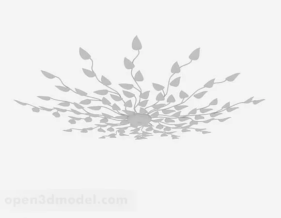 White Leaf Ceiling Lamp 3d model White Leaf Ceiling Lamp 3d model