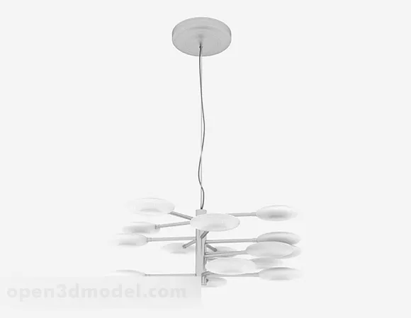 White Metal Chandelier 3d model White Metal Chandelier 3d model