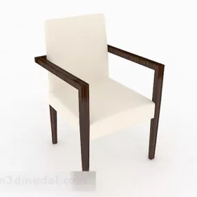 White Color Minimalist Home Chair 3d model