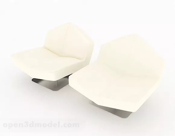 White Color Minimalist Single Sofa 3d model White Color Minimalist Single Sofa 3d model