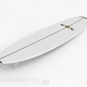 White Minimalistic Surfboard 3d model